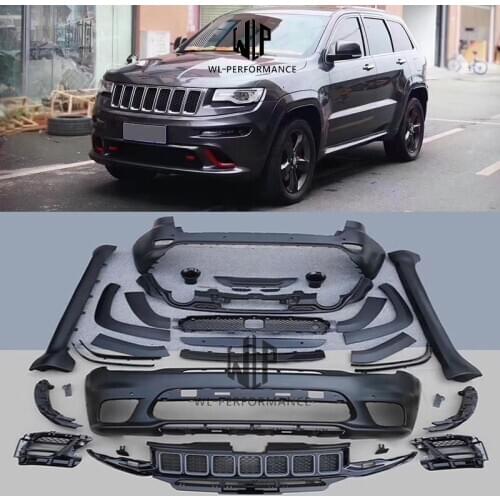 SRT8 Style High quality PP unpainted Front rear bumper side skirts wheel eyebrow For Jeep Grand Cherokee Car body kit