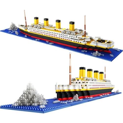 Titanic Boat Model Mini Micro Blocks Cruise Ship Building Blocks Toy Bricks DIY Toys SetCollection Gifts for Adults and Children
