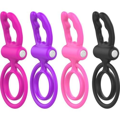 Vibrating Penis Rings Delay Cocking Cage Ring Sex Rabbit Premature Ejaculation Clitoris Massager Lock Fine Adult Toy Vibrator