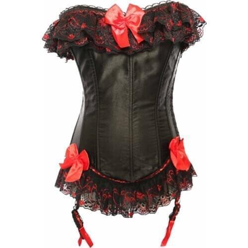 Victorian Bustier Corset Sexy Lace Plus Size Women Slimming Waist Belt Modeling Strap Cincher Brocade Overbust Buckle Corset