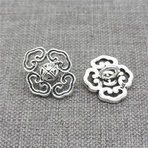 6 Sterling Silver Clouds Type Button Clasps for Bracelet