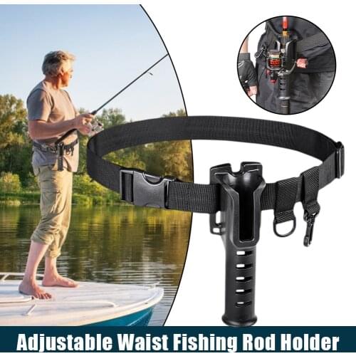 Zezzo® Adjustable Waist Fishing Rod Holder Fishing Rod Pole Inserter Portable Belt Rod Holder Fishing Gear Tackles Accessories