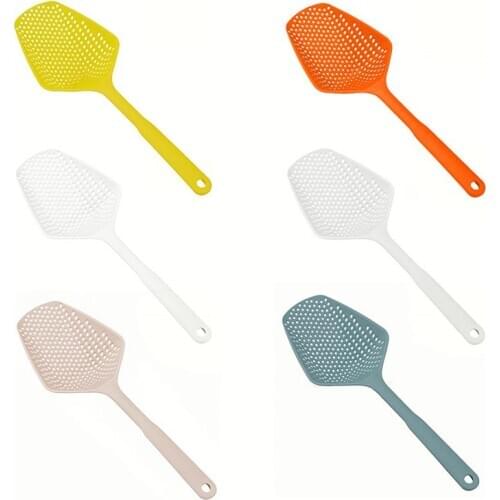 1pc Nordic Style Colander Kitchen Skimmer Heat-Resistant Creative Slotted Shovel Plastic Strainer Scoop Kitchen Utensil