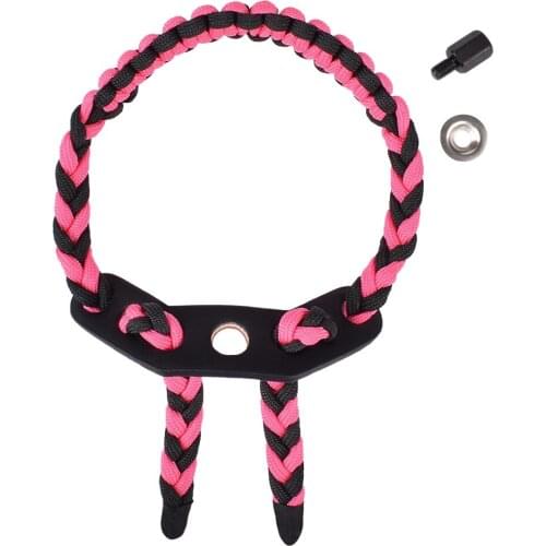 1Pc Black Pink Archery Bow Wrist Sling for Compound Bow Adjustable Weave Braided Cord Rope Hunting Free Shipping