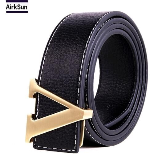 2017 best selling high-end luxury brand designer cow leather man V belt, ladies fashion belt women famous belts