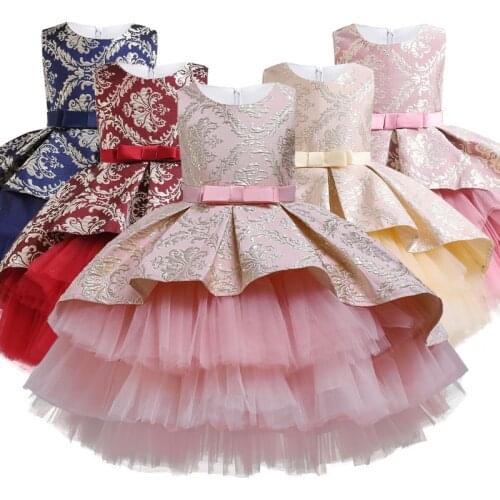 2021 Summer Baby Girl Infantil Lace Princess Tutu Dress Kids Dresses For Girls Clothing Retro Embroidery Party Birthday Dress