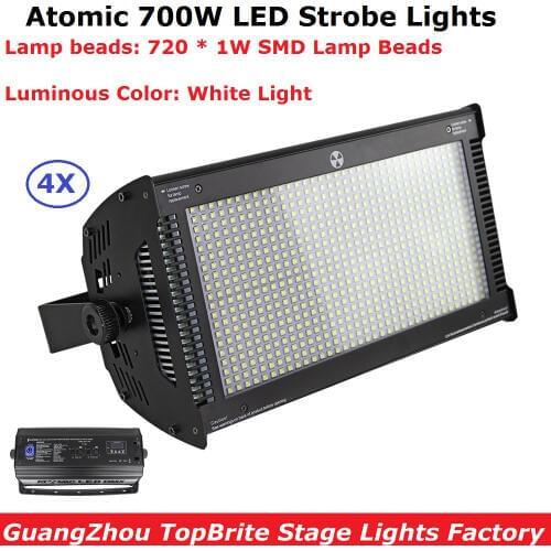 4Pcs/Lot Martin Atomic 700W LED Strobe Light DMX Super Bright 700W White Color Strobe Lights Metal Shell For Disco KTV