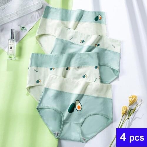 4pcs/Lot Women Seamless Cotton Panties Lingerie Comfort Briefs Sweet Design Young Girl Underwear High Waist Underpants