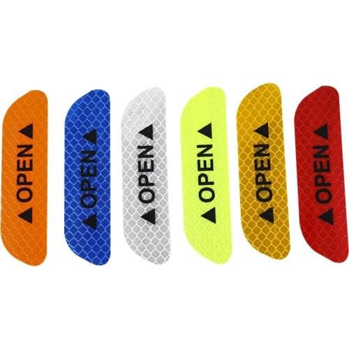4Pcs Warning Mark Reflective Tape Universal Exterior Accessories Car Door Stickers for Suzuki SX4 SWIFT Alto Liane Grand Vitara