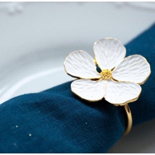 6pcs Napkin Rings Vegetable White Oil Flower Napkin Buckle Napkin Ring Plum Napkin Ring Paper Napkin Ring Table Decoration