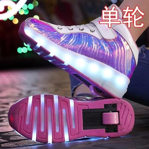 Student ヒーリーズガールズ child automatic roller shoes for boy pulley for sneakers adult two-wheel four wheel deformation shoes with wheel shoes 2021 spring summer バーストウォーキングシューズ rechargeable Sports shoelace Wheels