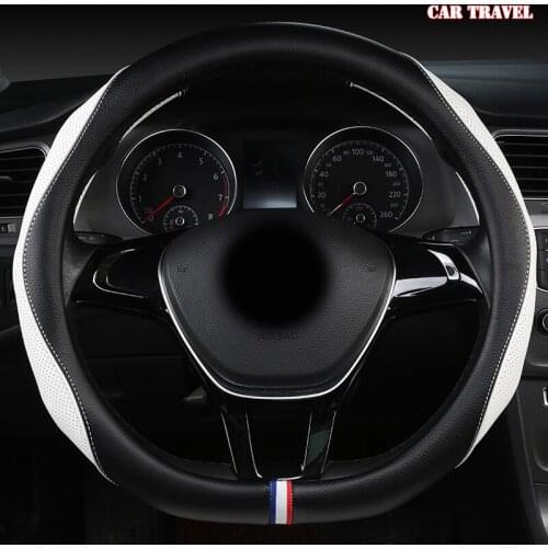 CAR TRAVEL Leather Car Steering Wheel Cover For Nissans Qashqai Xtrail t32 Juke Note Tiida Almera Rogue Almera