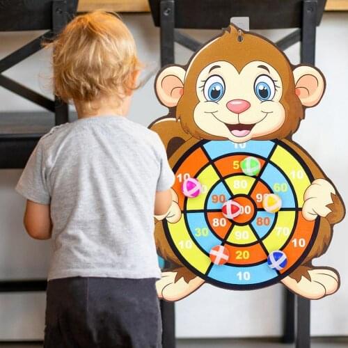 Cute Pattern Kid Dartboards Toy Set Safe Classic Dart Game Kit For Indoor Outdoor Sport Game Preschool Baby Math Learn