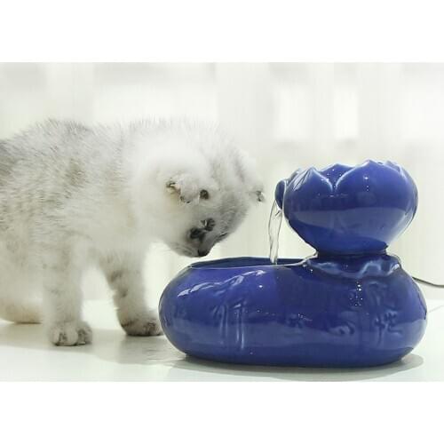 Cat Ceramic Water Pet Drinking Electric Water Dispenser Water Spray Cat Drinker Fountain Pet Product Food Bowl Pet Supplies