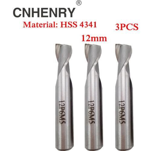 3pcs 12mm 2 Flutes HSS End Mill Router Bit Set CNC Keyway Milling Cutter for Wood Cutter Metal Mill Cutter Knife Drill Bit tool