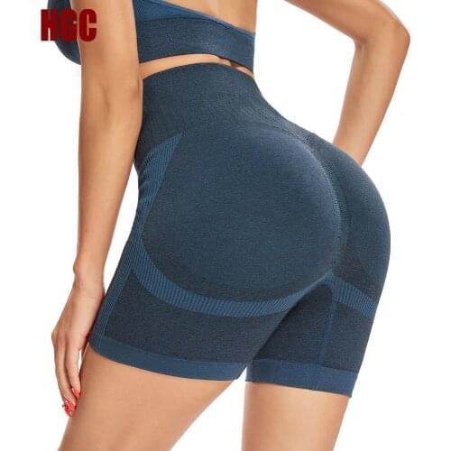 HGC Seamless Sports Short Women Running High Waist Gym Leggings Elastic Squat Proof Biker Shorts Summer Fitness Yoga bottoms