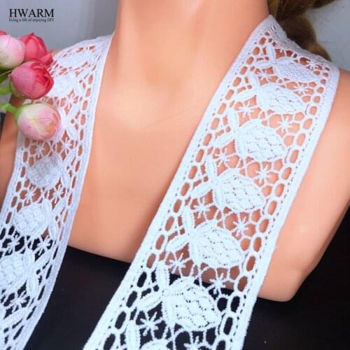 HWARM 10yard 5.3cm african lace fabric Pineapple shape arc wedding lace barcode DIY childrens clothing accessories ribbon trim