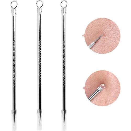 Hot Stainless Steel Blackhead Comedone Acne Blemish Extractor Remover Face Skin Care Pore Cleaner Needles Remove Tools