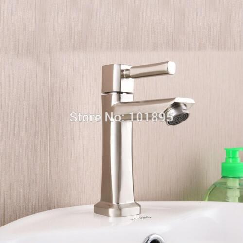 L16751 Luxury Deck Mounted 304 Stainless Steel Material Cold Water Basin Faucet
