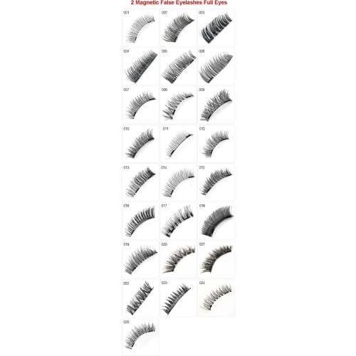 Magnetic Fake Eyelashes Makeup Full Eyes 2 Magnets Hand made Reusable False Lashes 25 styles Magnetic Lashes drop shipping