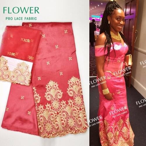 Fashion Style African Nigerian George Lace Fabric With Net Lace For Women Blouse Sewing India EMbroidery Guipure George Material