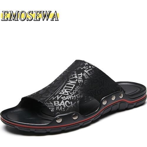 2020 New Arrival Fashion Summer Men Flip Flops Sandals Men Leather Shoes Casual Sandalias Men Beach Shoes Design Mens Sandals