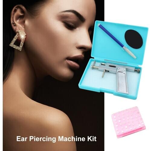 Ear Piercing Machine Kit Safety Ear Nose Navel Body Piercing Gun Kit Set With 98pcs Earring Studs Earring Backstops