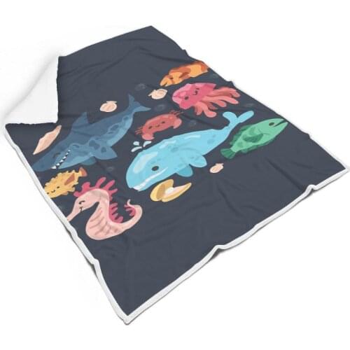 Clubdeer Marine Animal Series Blanket Warm Lightweight Soft Throw Blanket for Adult and Kids All Seasons Bedroom Sofa Blanket