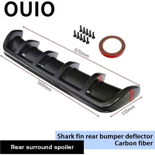 OUIO Universal Car Rear Bumper ABS Stickers Decoration for Ford Focus 2 3 VW Passat B6 B5 B7 T4 Skoda Rapid Fabia Octavia A5 A7