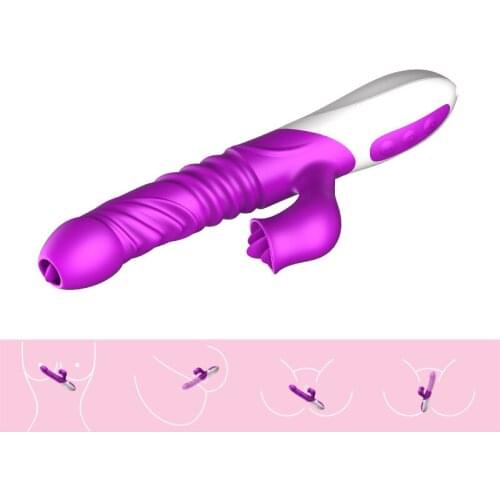 Real Touch Female Masturbation Vibrators Toys Double Vibrating Stimulation Tongue Vibrator Stimulate Clitoris Female G Spot