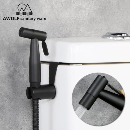 Black Toilet Hand Held Bidet Sprayer Stainless Steel Douche Kit Shattaf Jet Set Shower for toilet washing AP2120