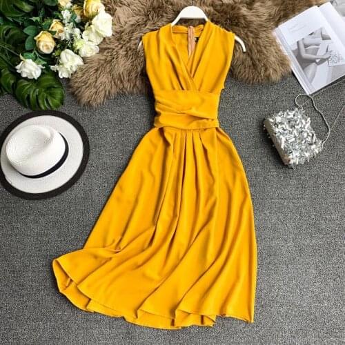 Sexy Sleeveless Backelss Summer Dress Women 2021 New Elegant V-Neck bodycon Beach Dress Ladies Slim Chiffon Dress Party Vestidos