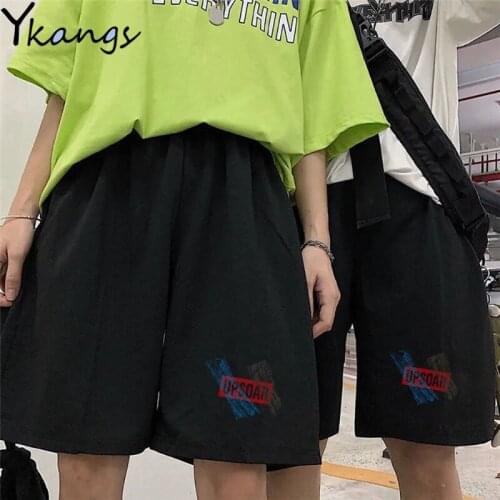 Women Letter Print Gothic Harajuku Black Sports Fashion Shorts Summer Korean Straight Aesthetic High Waist Biker Shorts Female