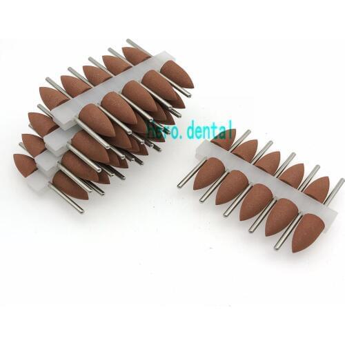 Dental Lab Silicone Rubber Polishers dental Polishing Burs 2.35mm 50PCS brown