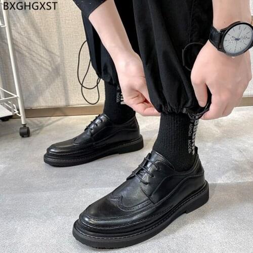 Black Dress Shoes Mens Fashion Oxford Shoes for Men 2021 Designer Brogue Man Office Shoes Men Chaussure Homme Zapatos De Hombre