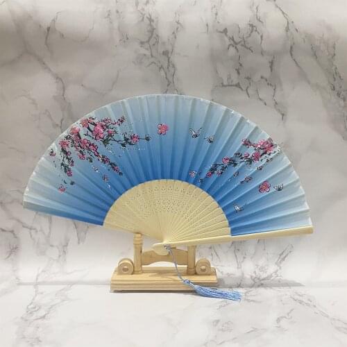Fan Folding Fan Chinese Style Ancient Style Ladies Tassel Classical costume Hanfu portable folding ladies gift small bamboo fan