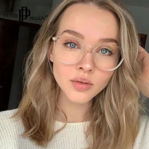 Vintage Round Glasses Women Ultralight Spectacles Frames Clear Computer Anti Blue Ray Glasses Optical Glasses Frame