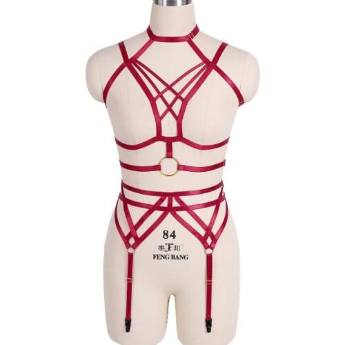 1 Set Erotic Lingerie Sexy Womens Underwear Goth Harness Fashion Body Sexy Lingerie Stocking Belt Party Club Wear Garter Suit