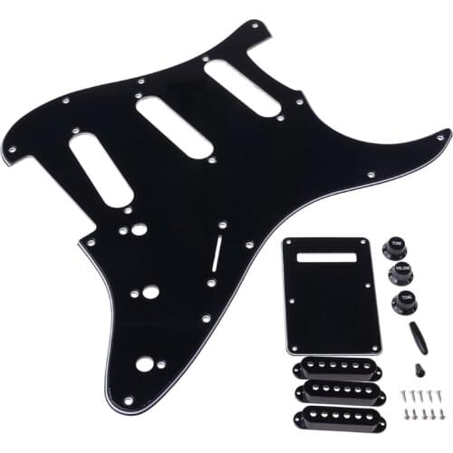 1set SSS Electric Guitar Pickguard Back Plate Pickup Cover Knobs Tips for st SQ Accessories Parts Ju25 21 Dropshipping