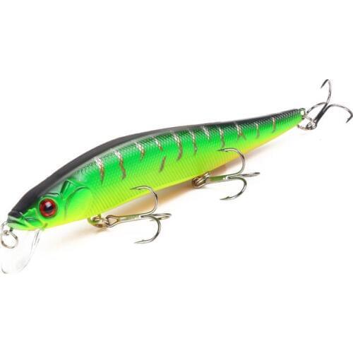 1Pcs 14cm 23g Fishing Lure 3D Eyes Minnow Hard Bait Tight Wobble with 3 Fishing Hooks Artificial Baits Lures Swimbait