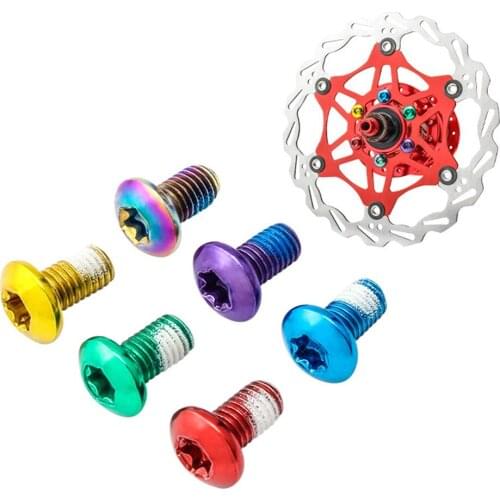 12Pcs Titanium Bolts M5x10 12mm Screw Bolt For Disc Brake Rotors BikeRoad Bike T25 Torx Head Bike Bicycle Disc