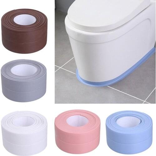3.2mX2.2cm Self Adhesive Bathroom Shower Sink Bath Sealing Strip Tape White PVC Waterproof Wall sticker for Bathroom Kitchen