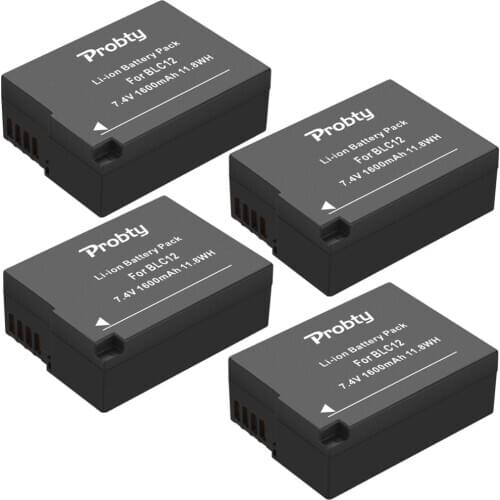4Pcs Probty DMW-BLC12 DMW BLC12 Battery For Panasonic DMC-FZ1000 DMC-FZ200 DMC-G5 DMC-G6 DMC-G7 DMC-GX8 DMC-G85 DMC-GH2 Camera