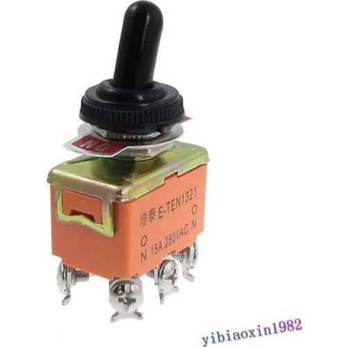 5pcs AC 250V 15A ON/ON 2 Position DPDT Toggle Switch with Waterproof Boot