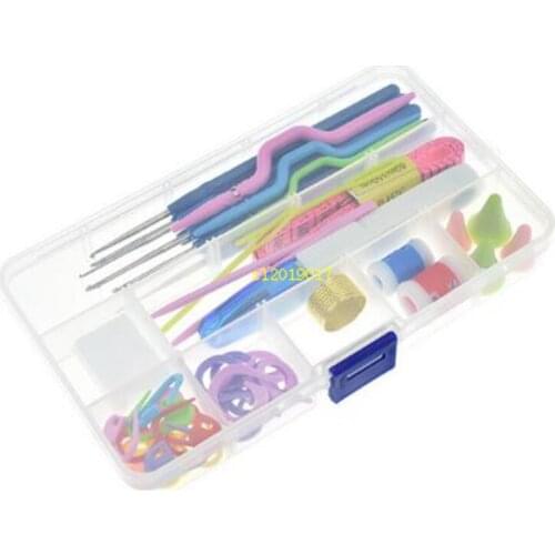 50set 16pcs/set Crochet Hooks Needles Knit Kit Stitches Knitting Craft Case in Case Yarn Hook Stitch Weave Accessories