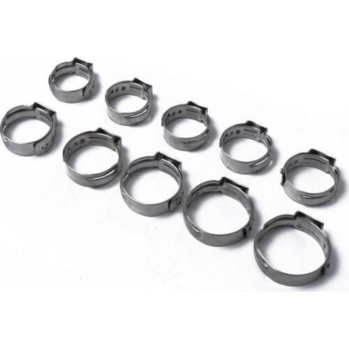 90x Universal Stainless Steel Single Ear Hydraulic Fuel Hose Clamps O Clips 12 Kinds