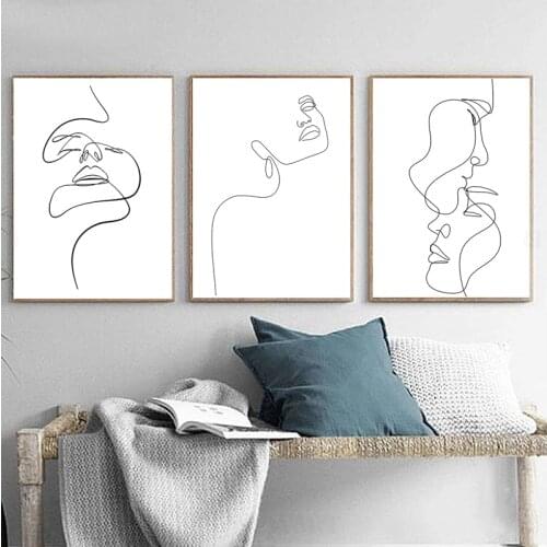 Abstract Lady Line Figure Body Art Wall Oil Painting Nordic Wall Poster Modern Simple Living Room Furniture Decoration Painting