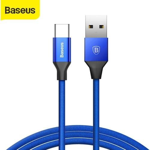 Baseus USB Type C cable for Samsung galaxy s9 plus for note 8 3A USB cable fast charging data Cord for huawei mate 10 lite USB-C