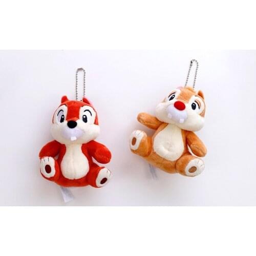 11cm Chip 'N' Dale Rescue Rangers Keychain Plush For Backpacks Disney Toys For Boys Kids Dolls Girls Squirrel Doll Birthday Gift