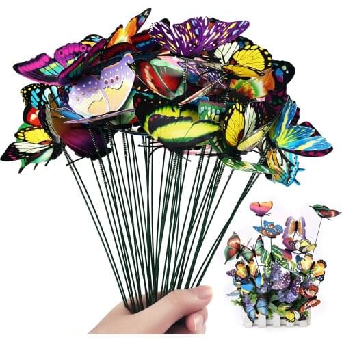 Butterflies bouquet Garden Yard Planter Colorful Whimsical Butterfly Stakes Decoracion Outdoor Decor Gardening Decoration